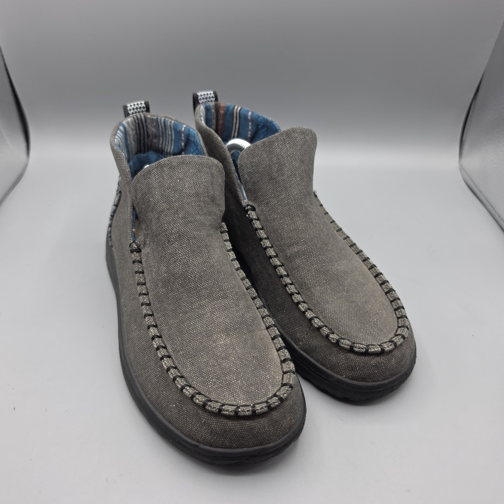 HEY DUDE Denny Crafted Shoes Womens 7 Black Blue Chambray Southwestern Booties